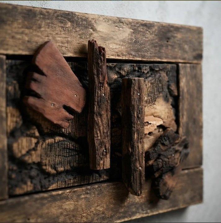 Cuadro Decorativo De Madera Rustico Abstracto-2