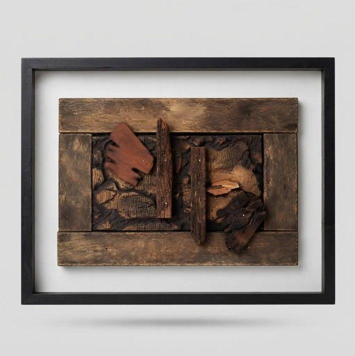 Cuadro Decorativo De Madera Rustico Abstracto-3