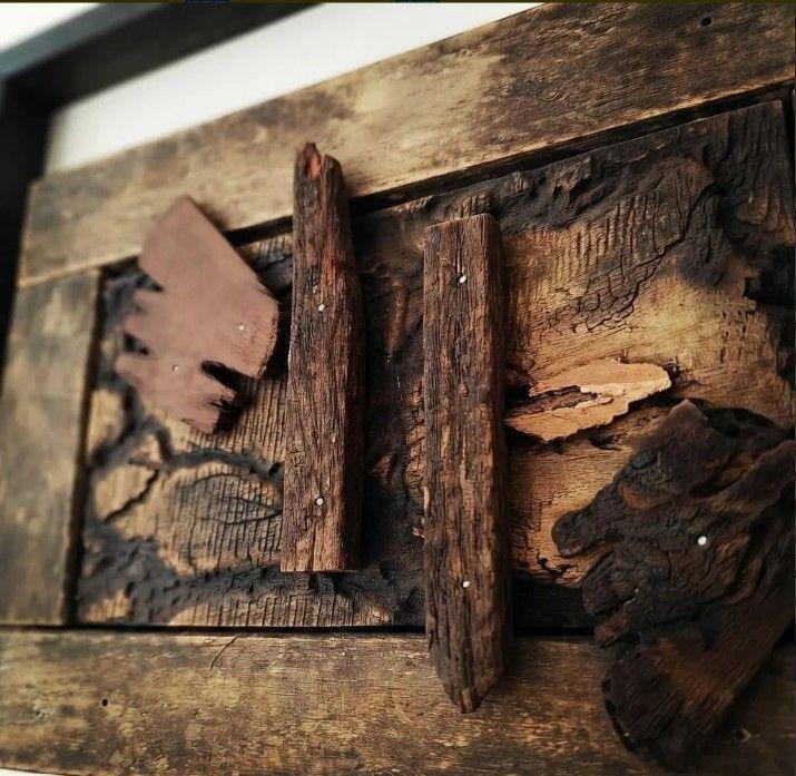 Cuadro Decorativo De Madera Rustico Abstracto-4