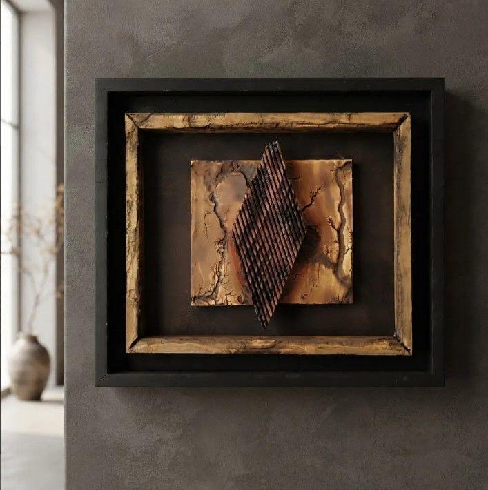 Cuadro Decorativo De Madera Rustico Abstracto-0