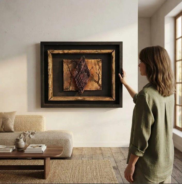Cuadro Decorativo De Madera Rustico Abstracto-2