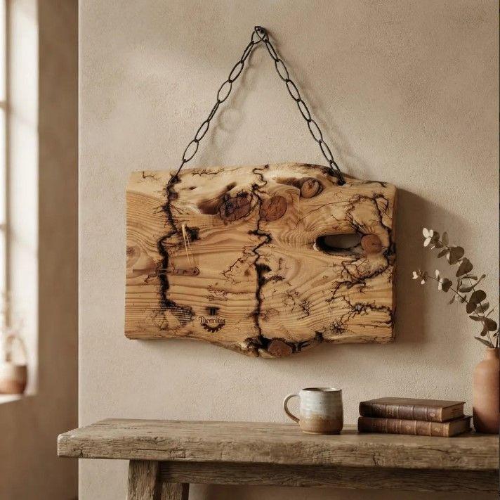 Cuadro De Madera Nativa Colgante Con Reloj De Pared-2