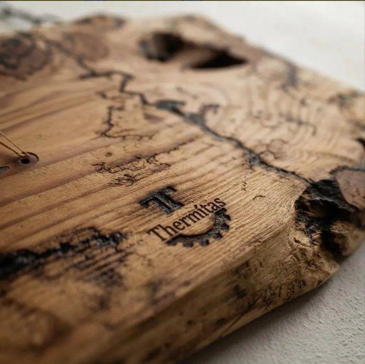 Cuadro De Madera Nativa Colgante Con Reloj De Pared-3