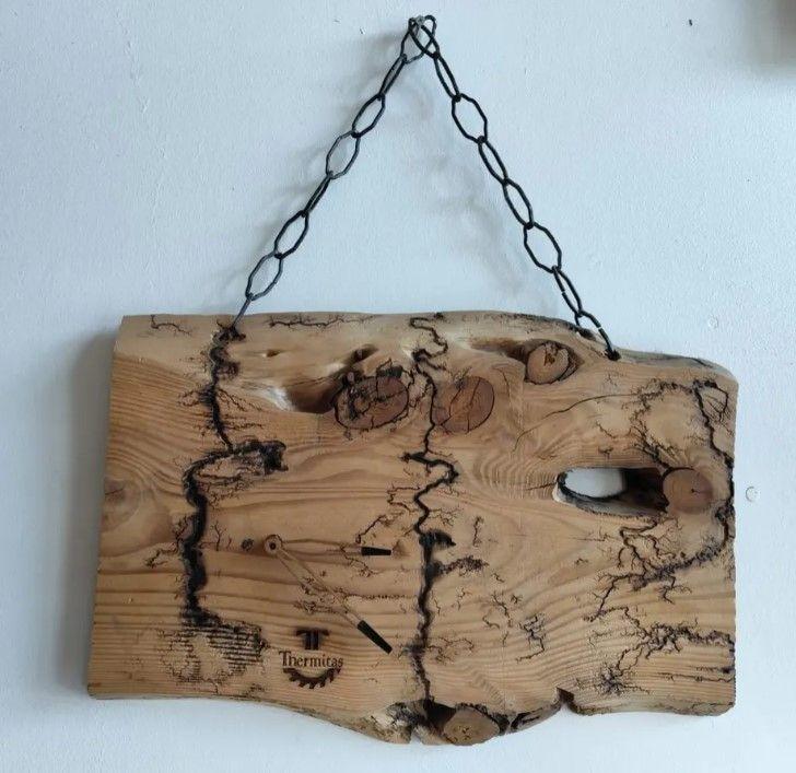 Cuadro De Madera Nativa Colgante Con Reloj De Pared-4