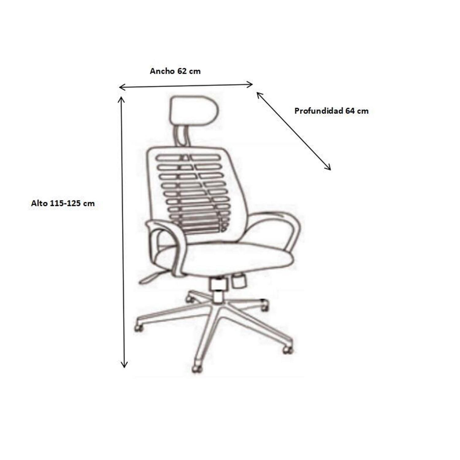Silla De Oficina Mesh Con Cabezal Negra Midtown-3