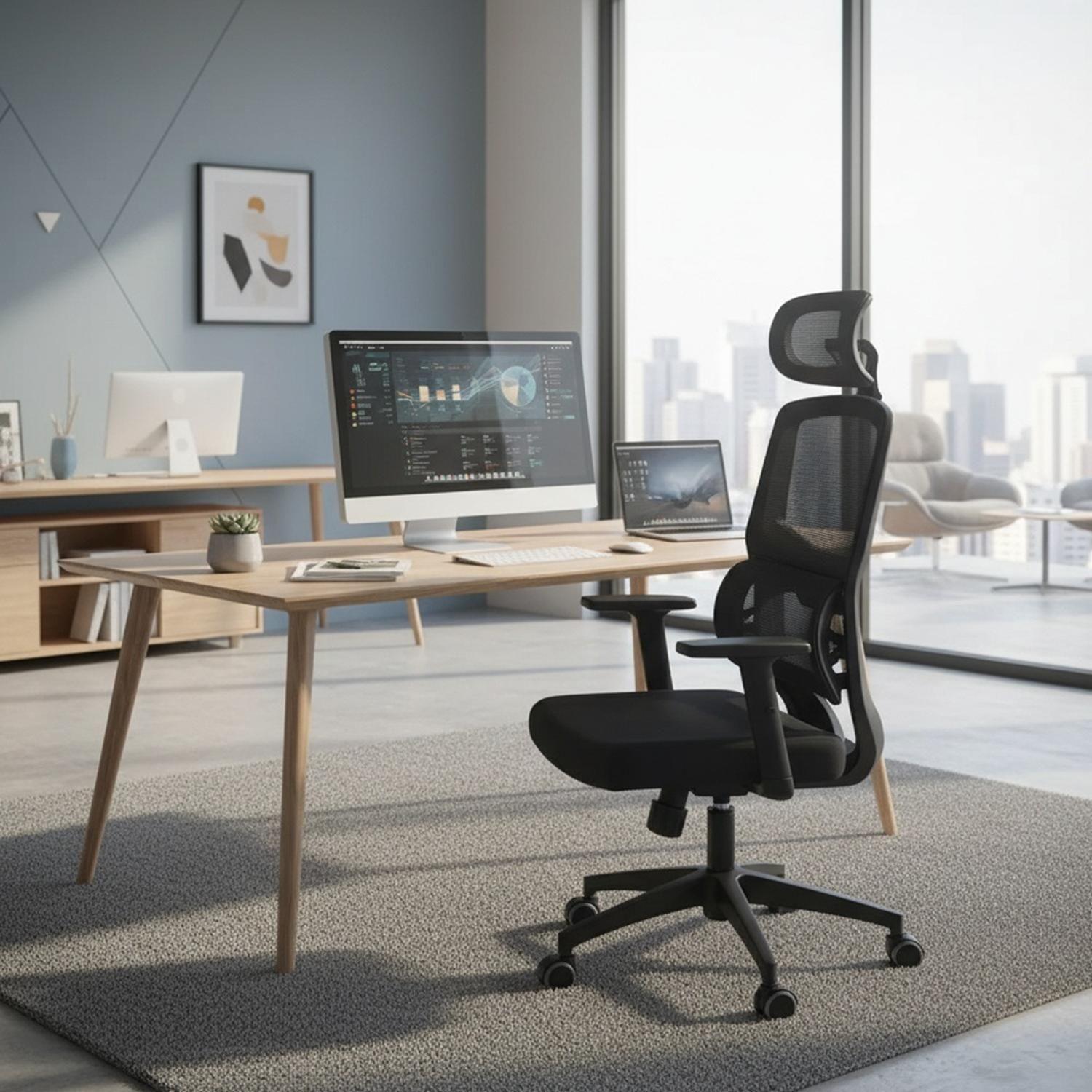 Silla De Oficina Ejecutiva Mesh Ergonomica Negro-7
