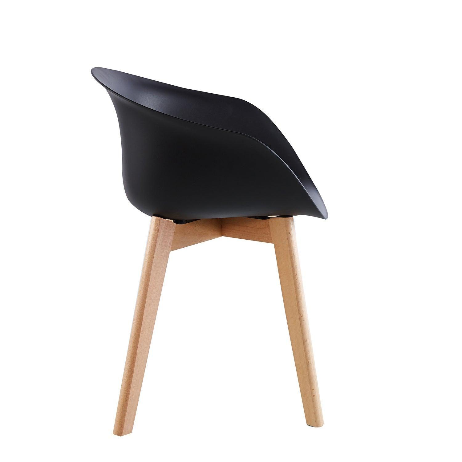 Pack x4 Sillas de Comedor con Apoyabrazos Tulip Negra Midtown-3