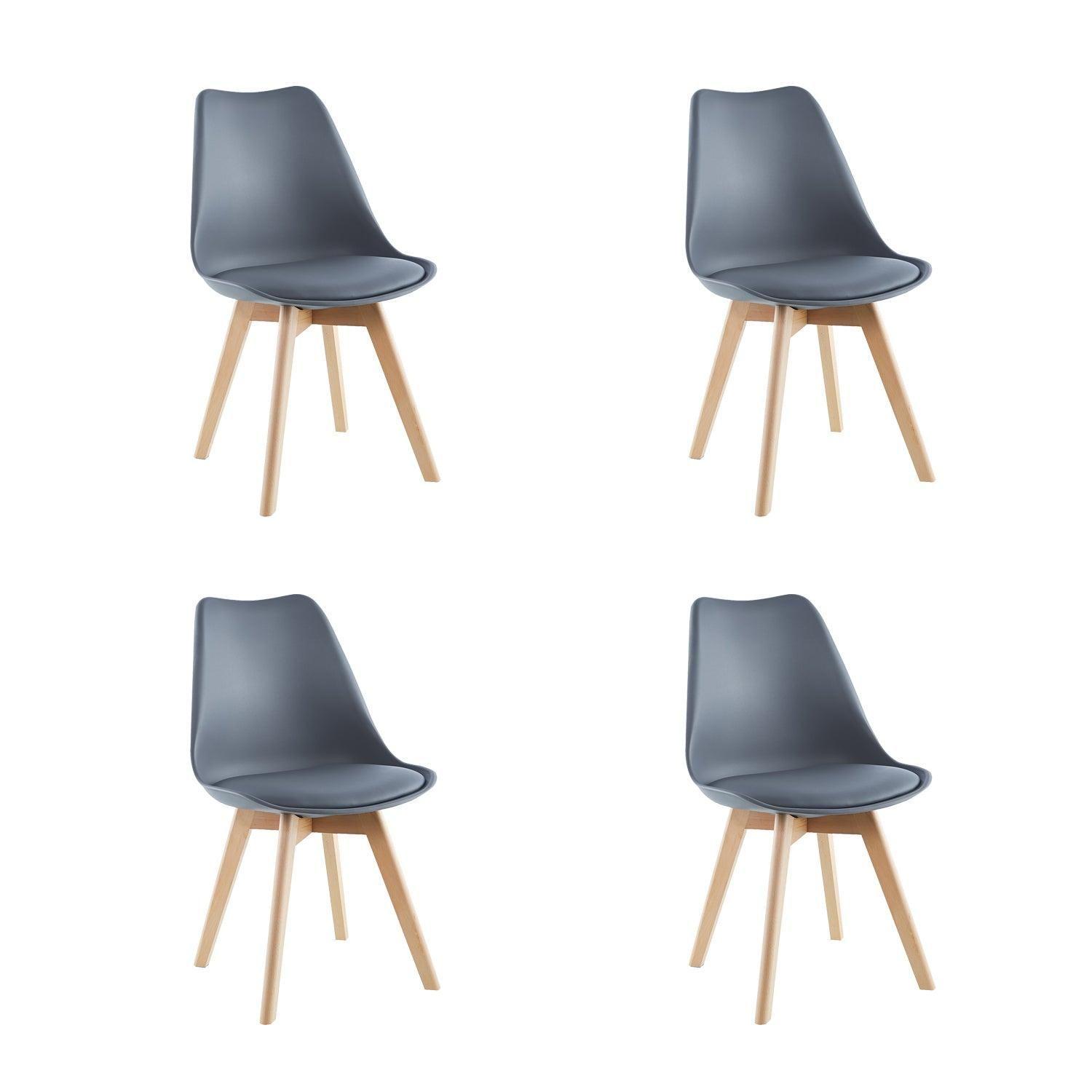 Pack x4 Sillas de Comedor Tulip Gris Midtown-0
