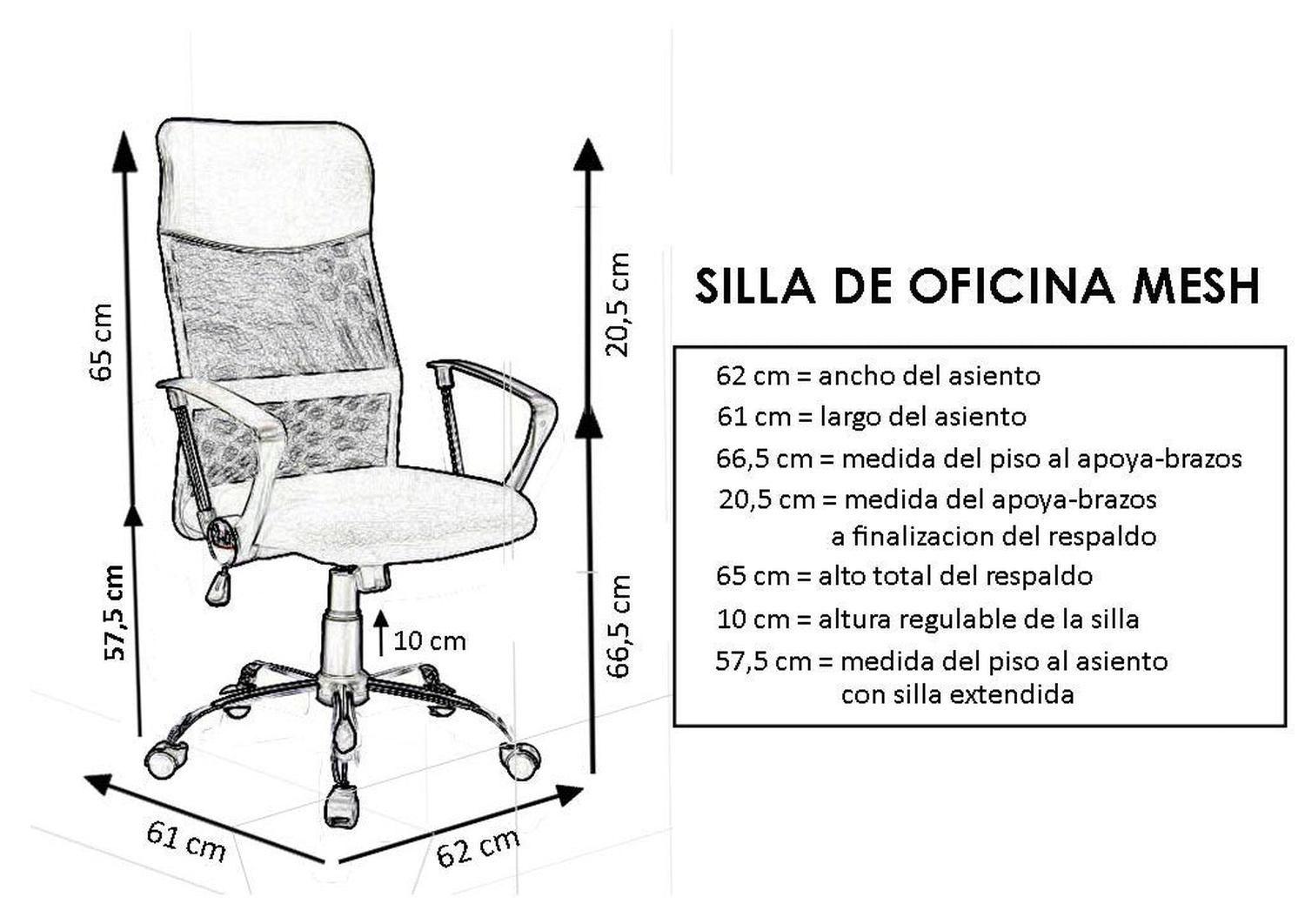 Silla de Oficina PC Escritorio Alta Mesh Midtown-6