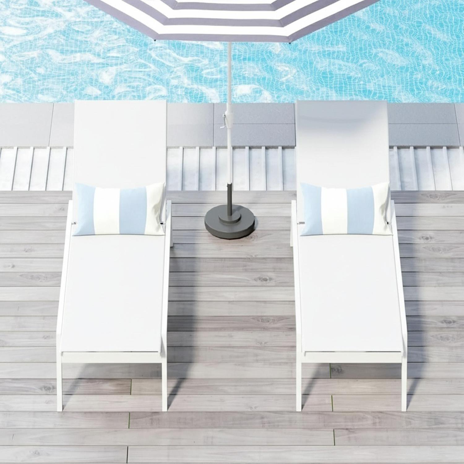 Juego de Reposeras Aluminio Blanco X2 Midtown-4