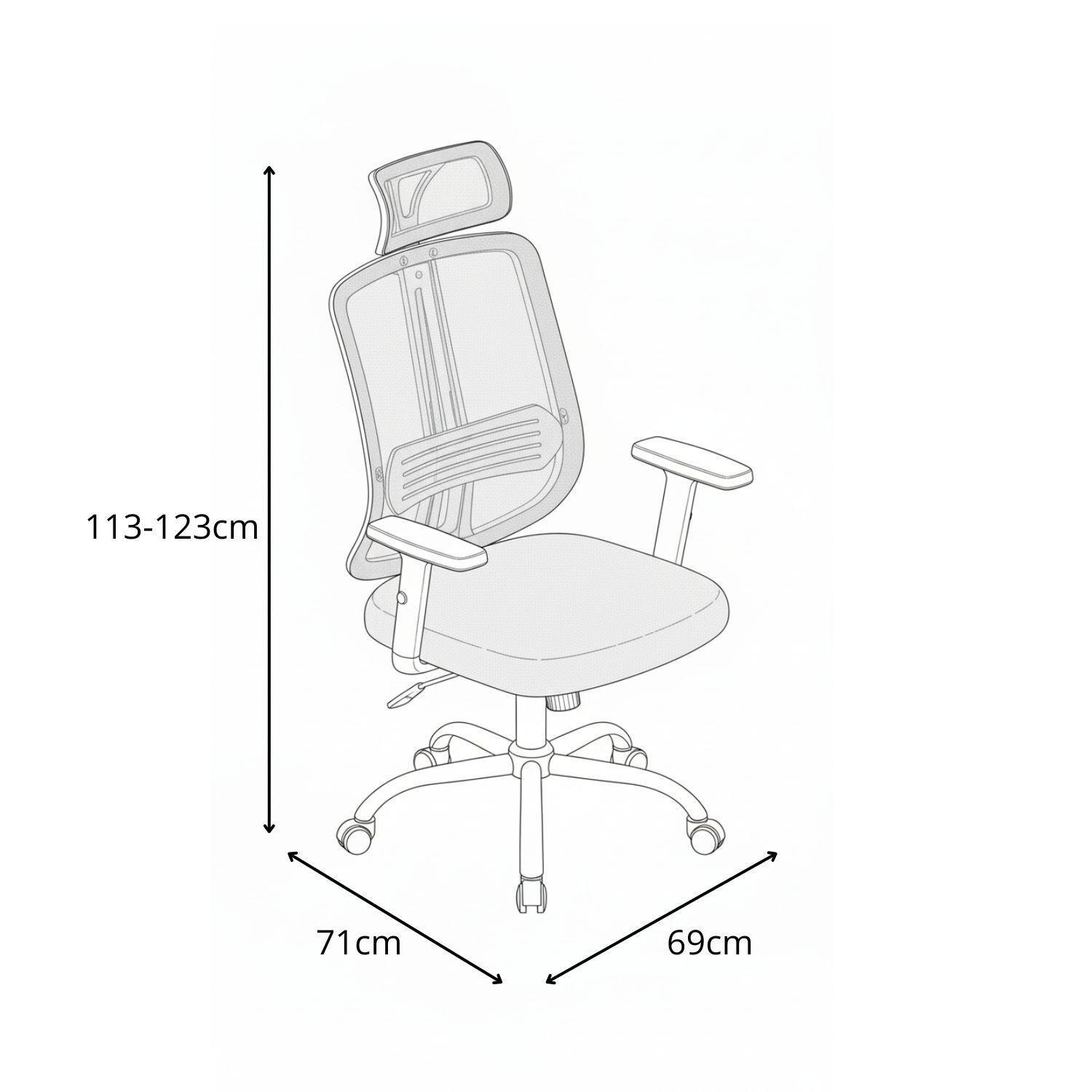 Silla De Oficina Mesh Ergonómica Base Cromada-7