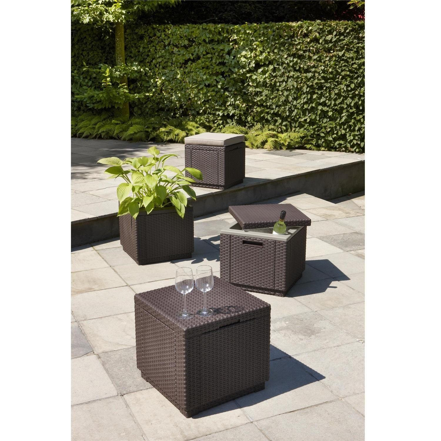 Mesa Cooler de Terraza Jardín Ice Cube Marrón Keter-5