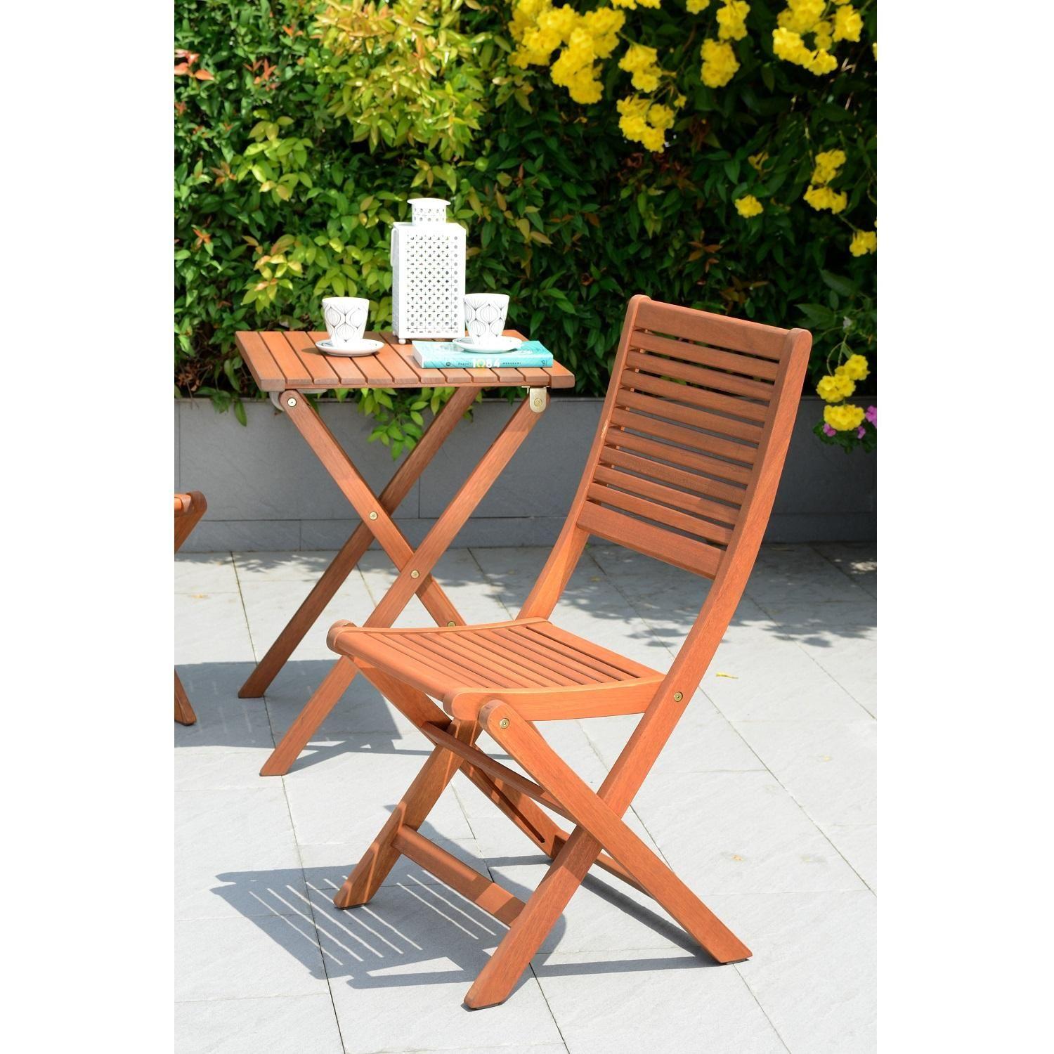 Juego De Terraza Madera Mesa Y Sillas Plegable Kingsbury-1