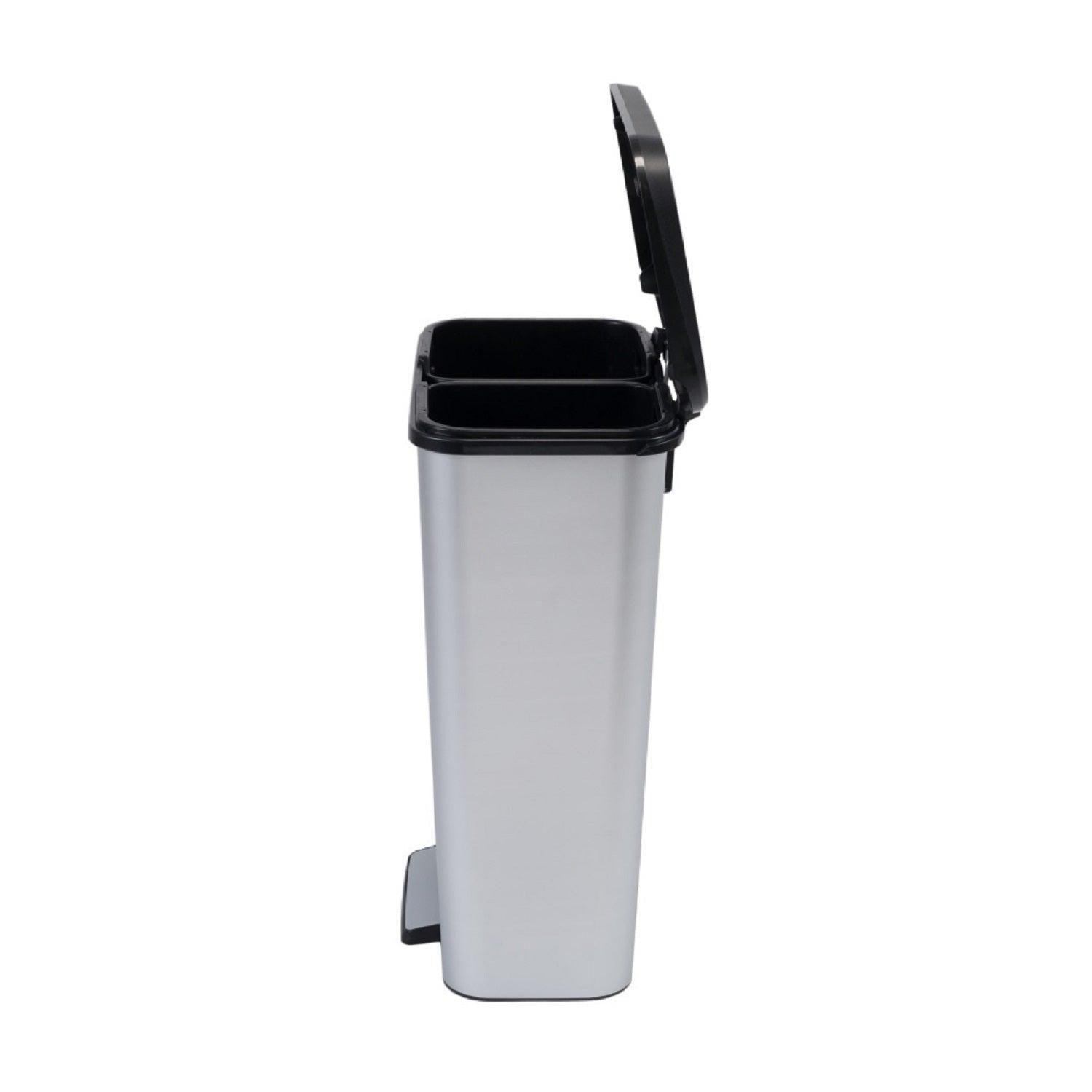 Basurero Reciclaje Compatta Duo 50L Steel-3