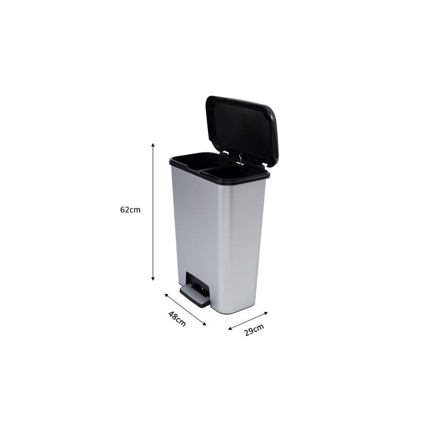 Basurero Reciclaje Compatta Duo 50L Steel-4