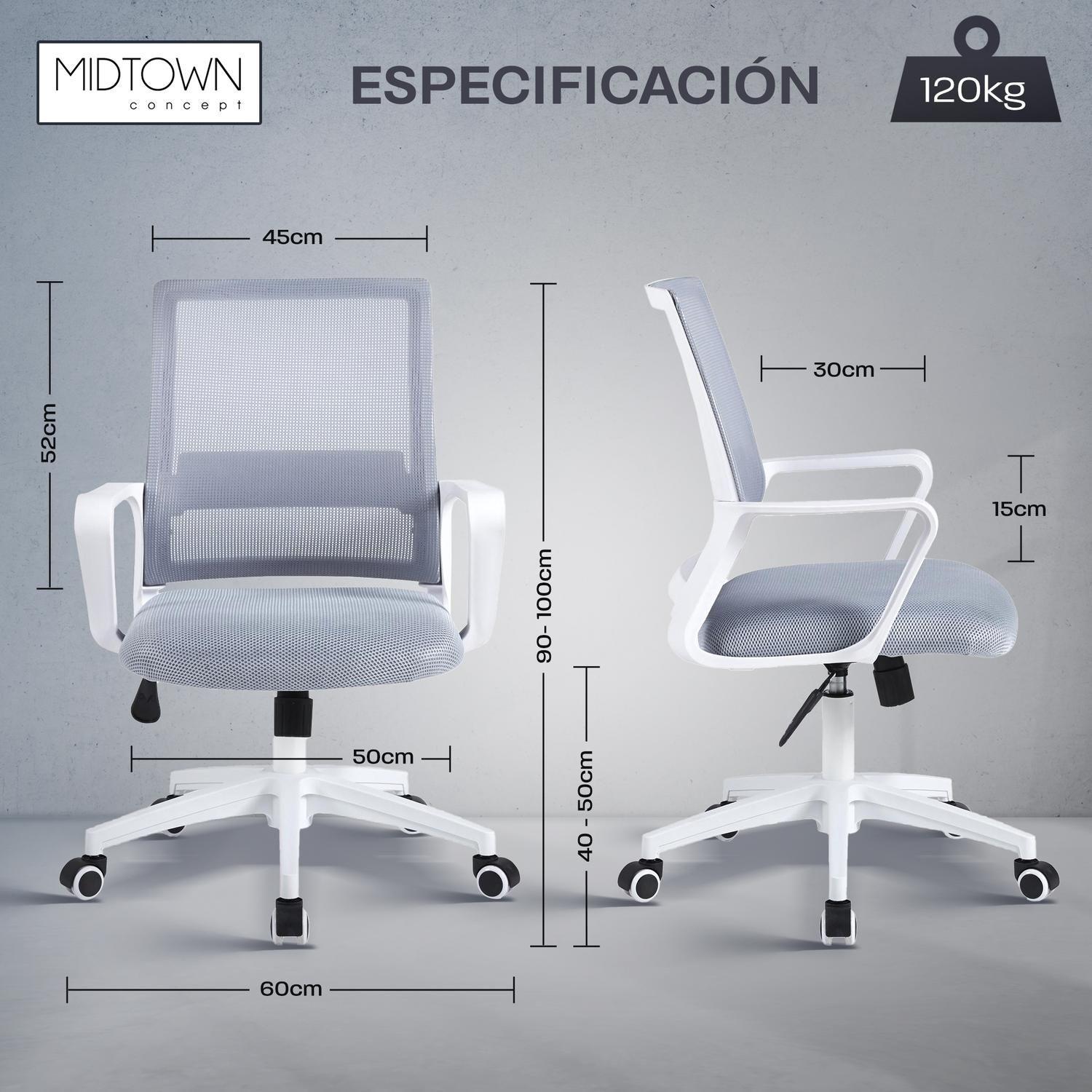 Silla De Oficina Ergonomica Mesh Blanca-6