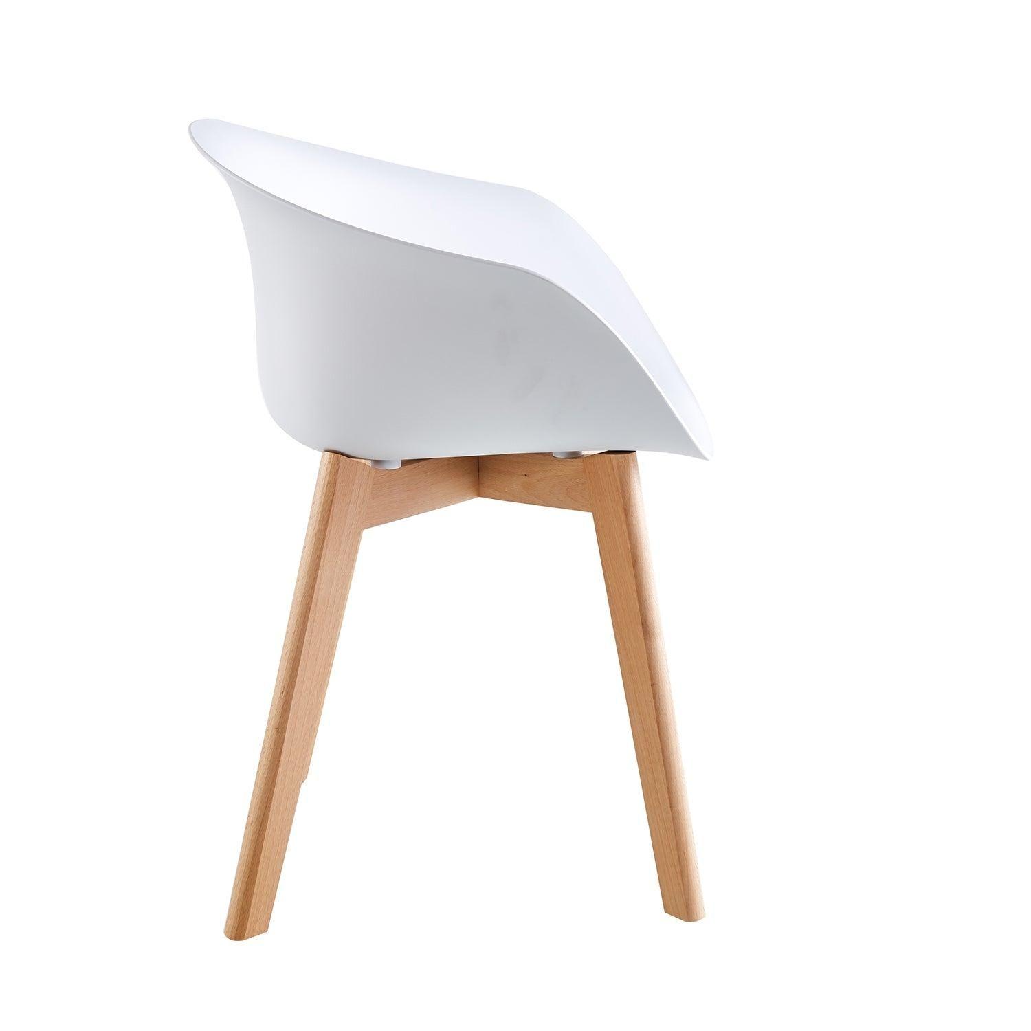 Pack x4 Sillas de Comedor con Apoyabrazos Tulip Blanca Midtown-3