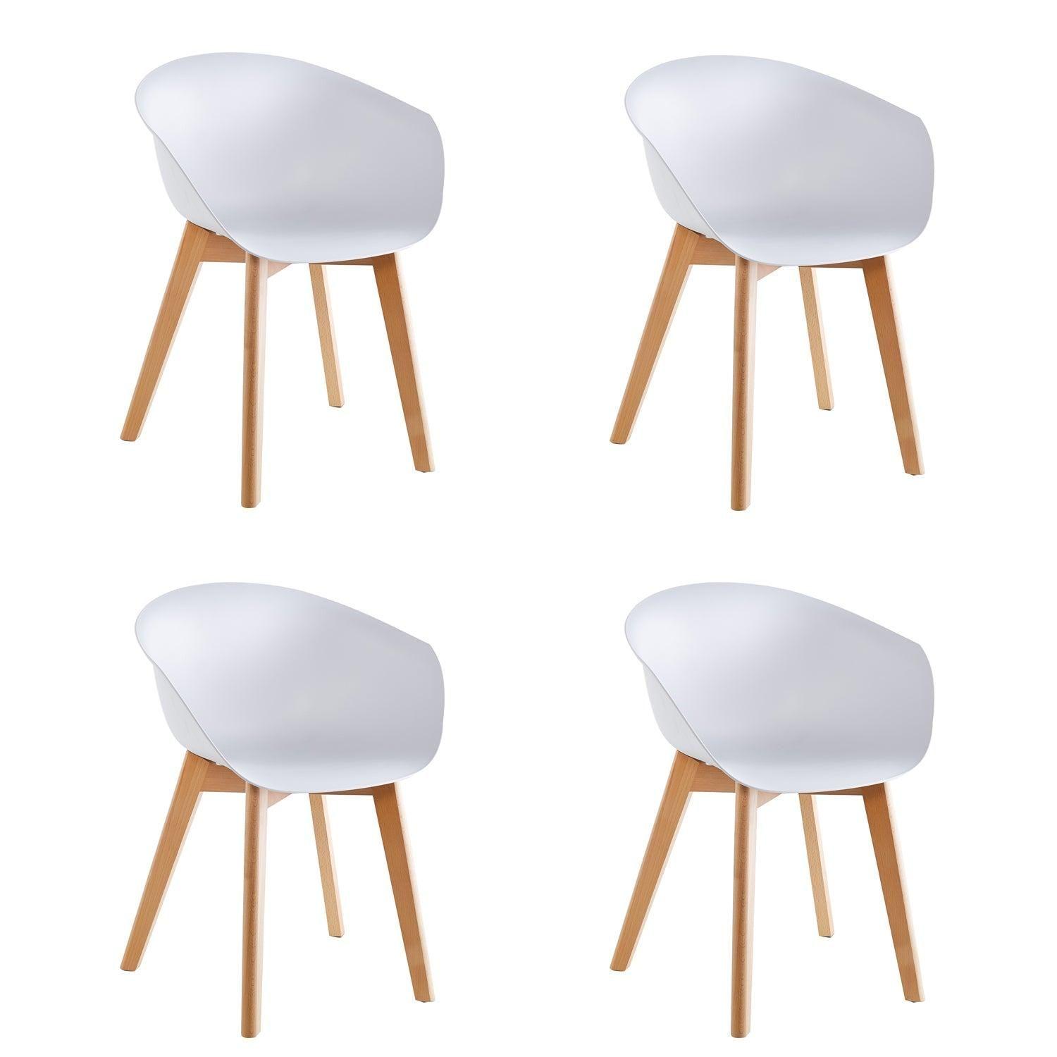 Pack x4 Sillas de Comedor con Apoyabrazos Tulip Blanca Midtown-0