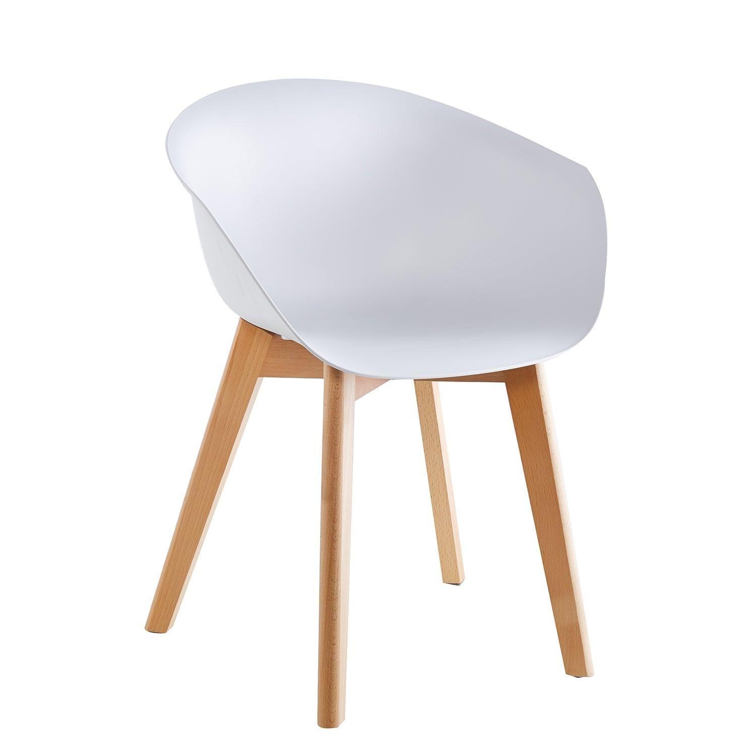 Pack x4 Sillas de Comedor con Apoyabrazos Tulip Blanca Midtown-1
