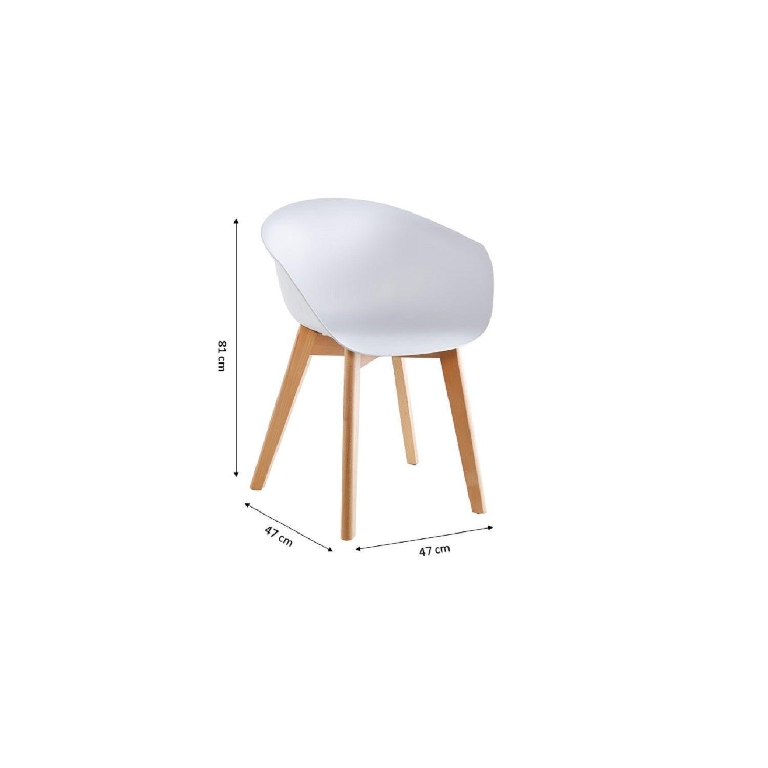 Pack x4 Sillas de Comedor con Apoyabrazos Tulip Blanca Midtown-6
