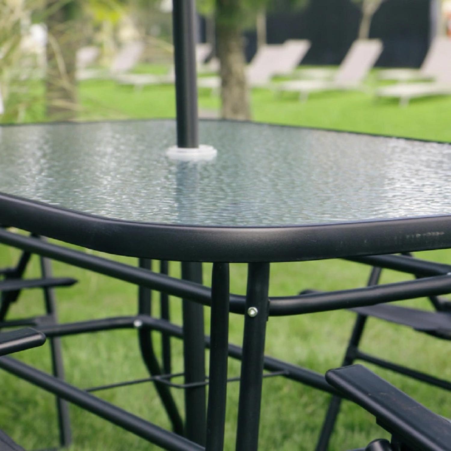 Juego De Terraza Jardín Set 8 Piezas Con Quitasol Midtown-3