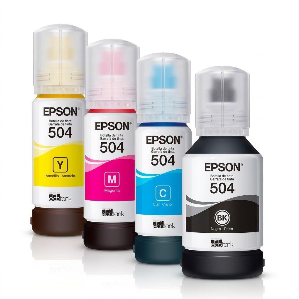 Pack 4 Botellas de Tintas Epson T504 EcoTank Originales-1