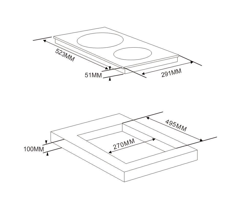 ENCIMERA VITRO URSUS TROTTER-VCT 2PLATOS INOX-8