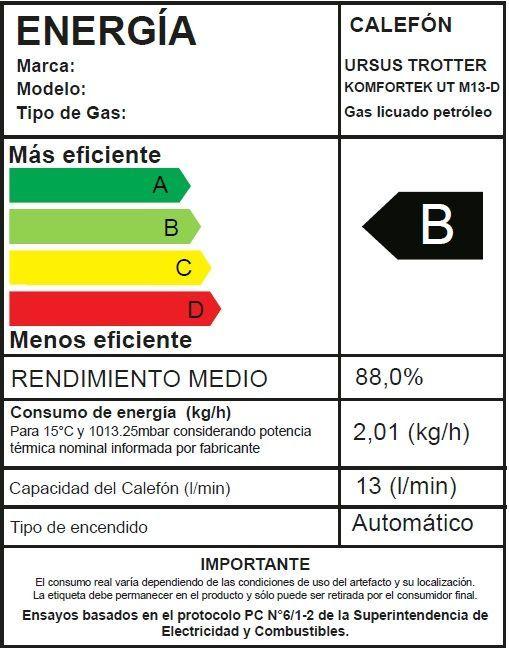 CALEFÓN KOMFORTEK UT M13-LITROS GAS LICUADO-5