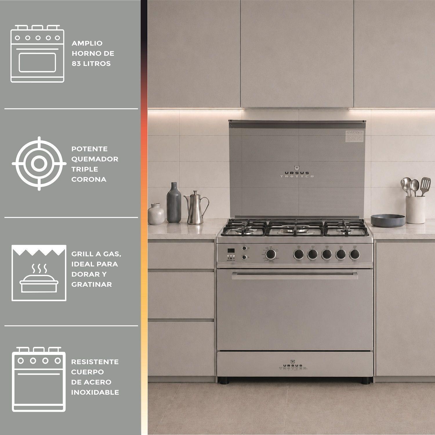 COCINA URSUS TROTTER EURO 80CM  5 PLATOS PRO GAS NATURAL-6
