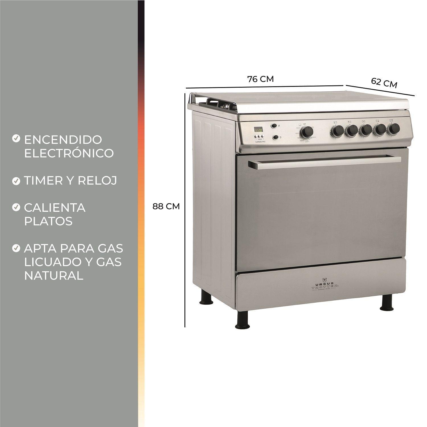 COCINA URSUS TROTTER EURO 80CM  5 PLATOS PRO GAS NATURAL-8