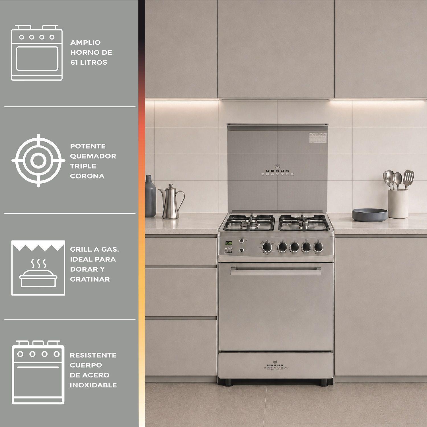 COCINA 4 PLATOS UT EURO 60 PRO GAS LICUADO-5