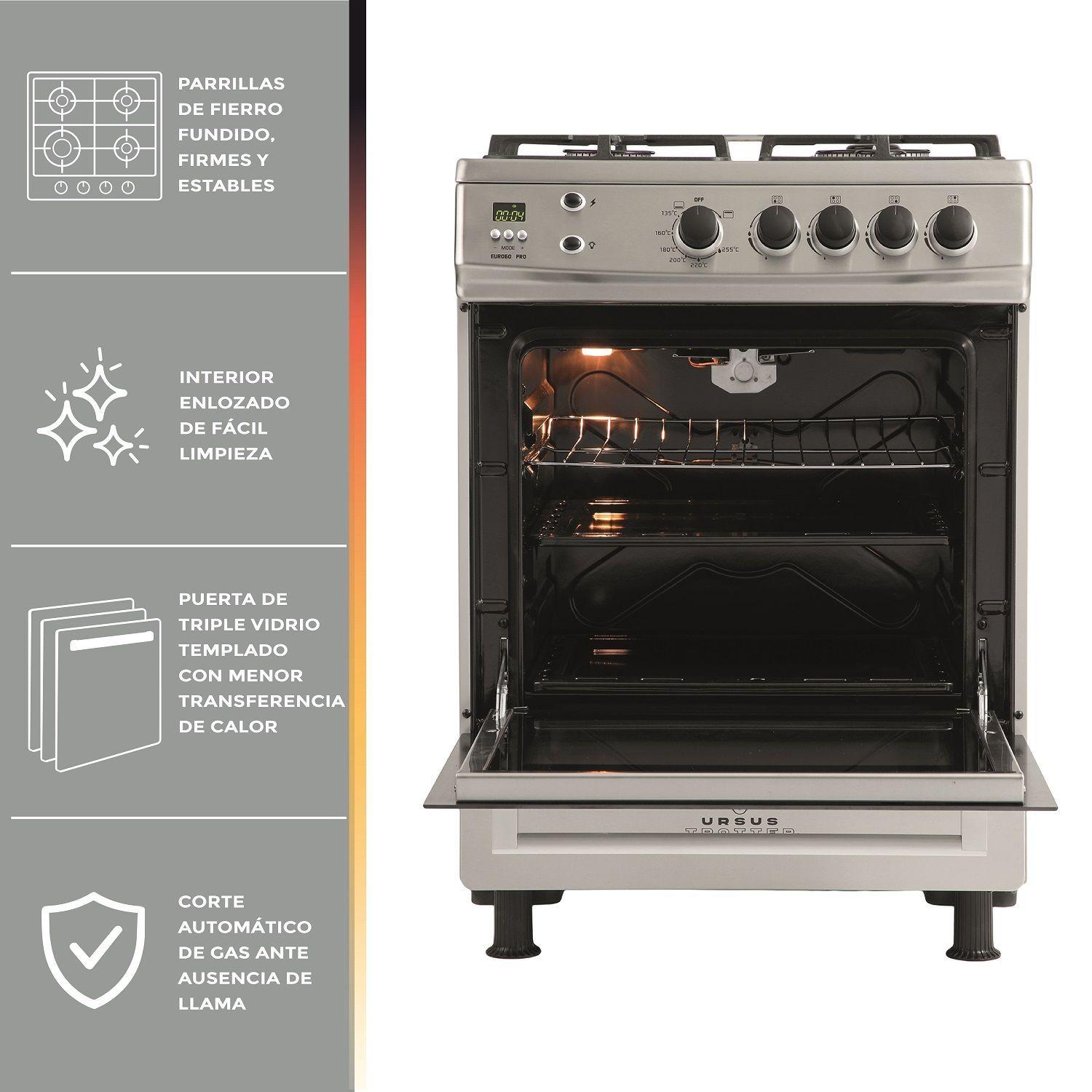 COCINA URSUS TROTTER EURO 60CM 4 PLATOS PRO GAS NATURAL-6