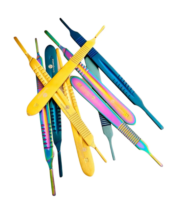 Mango Bisturi Doble N°3 Y N°4 Color Azul-1