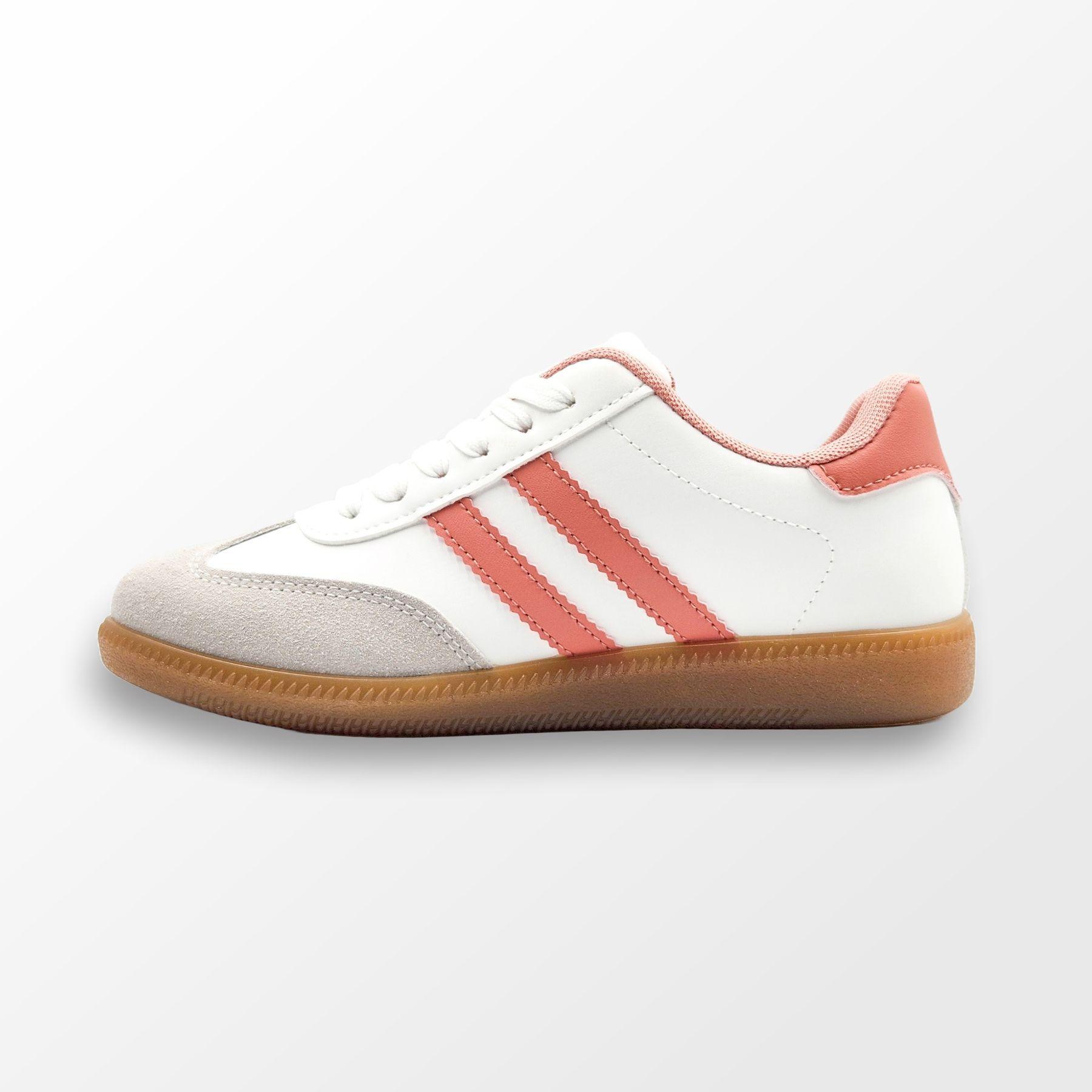 Zapatilla Plana Mujer Blanco Rosado-1