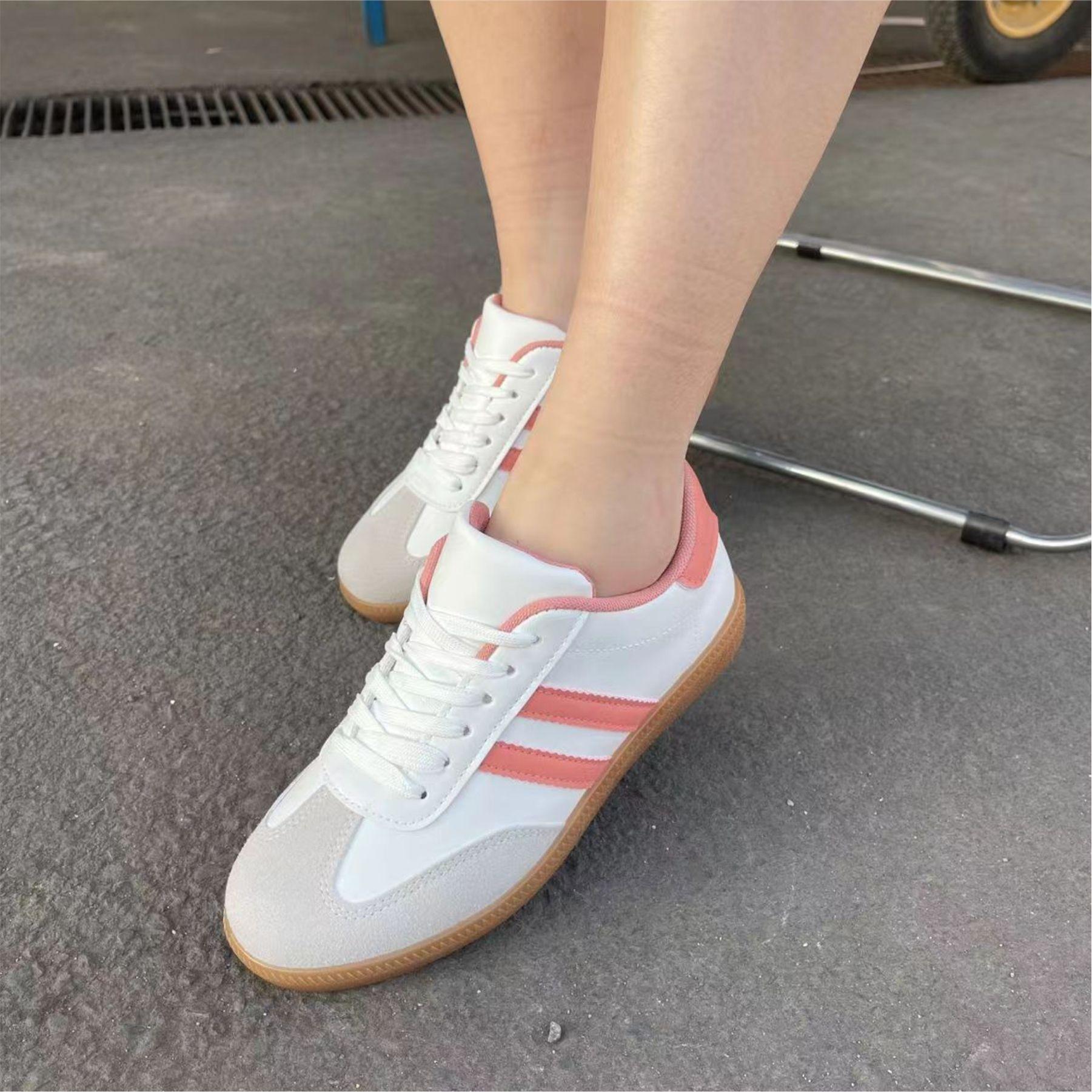 Zapatilla Plana Mujer Blanco Rosado-3