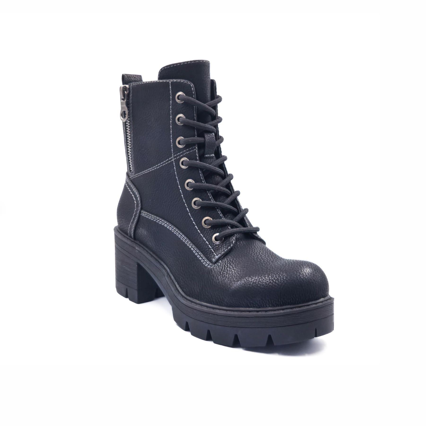 BOTIN MUJER NEGRO PU CORDON 4051-0