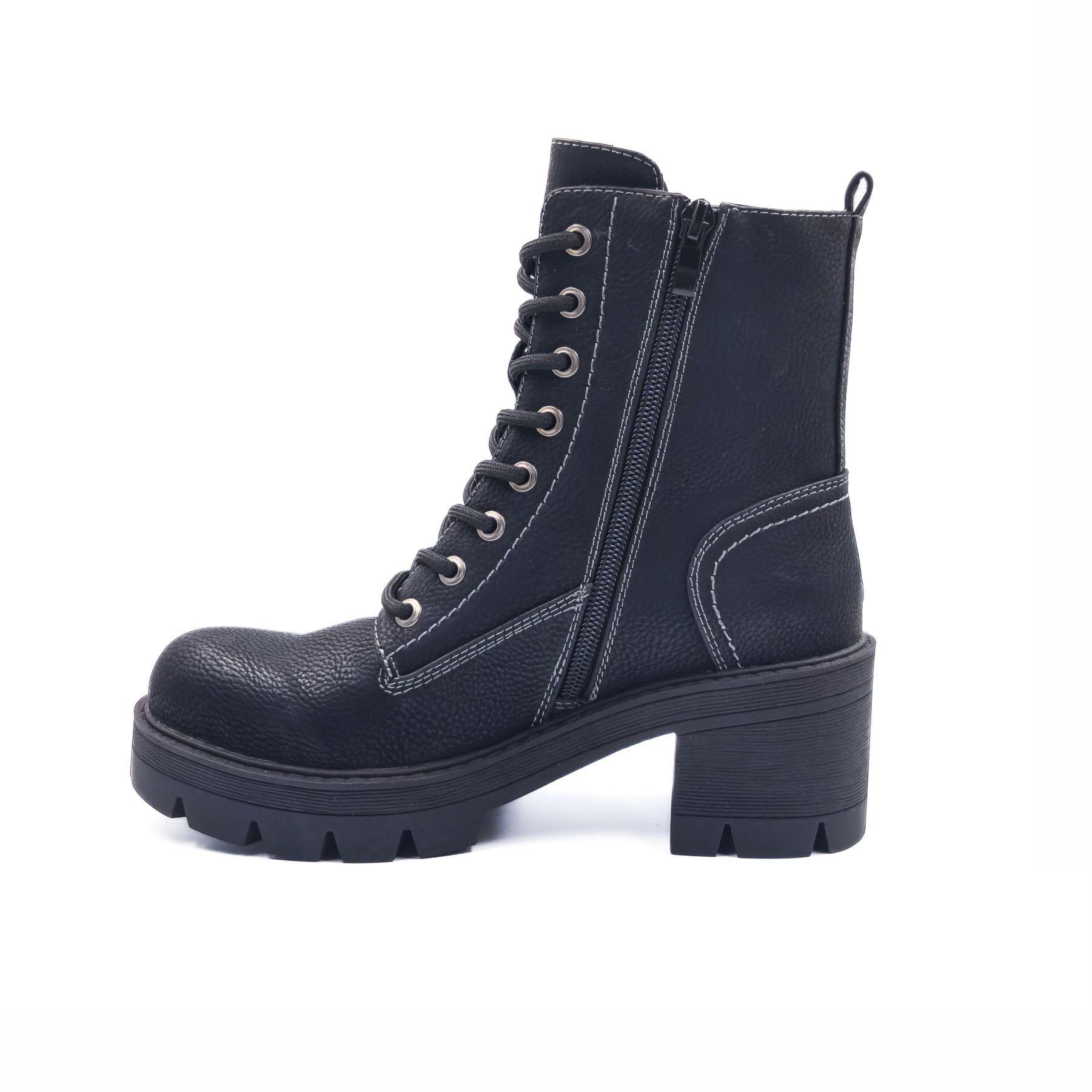 BOTIN MUJER NEGRO PU CORDON 4051-1