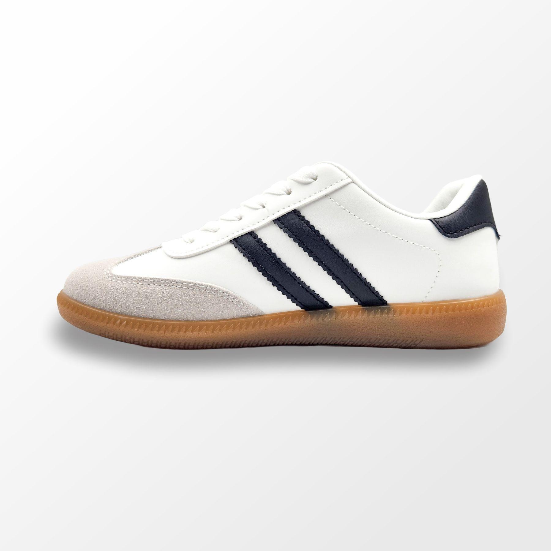 Zapatilla Plana Mujer Blanco Negro-1