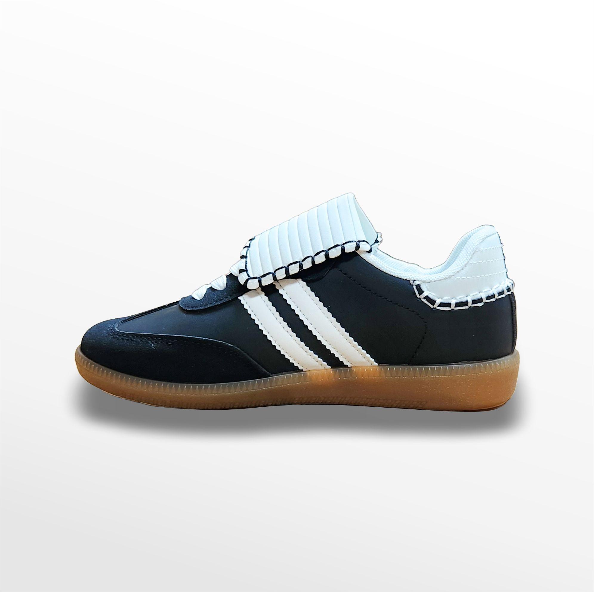 ZAPATILLAS MUJER  NEGRO/BLA RAYAS PU-2
