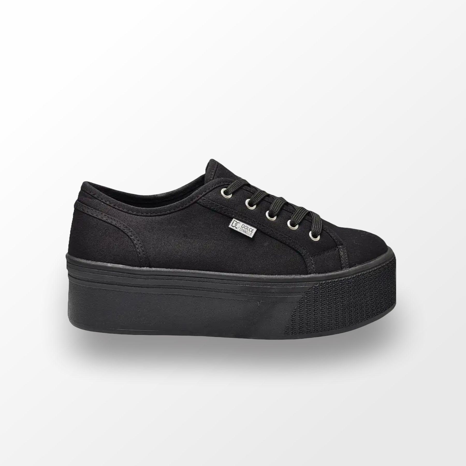 Zapatilla Mujer Lona Negra-0