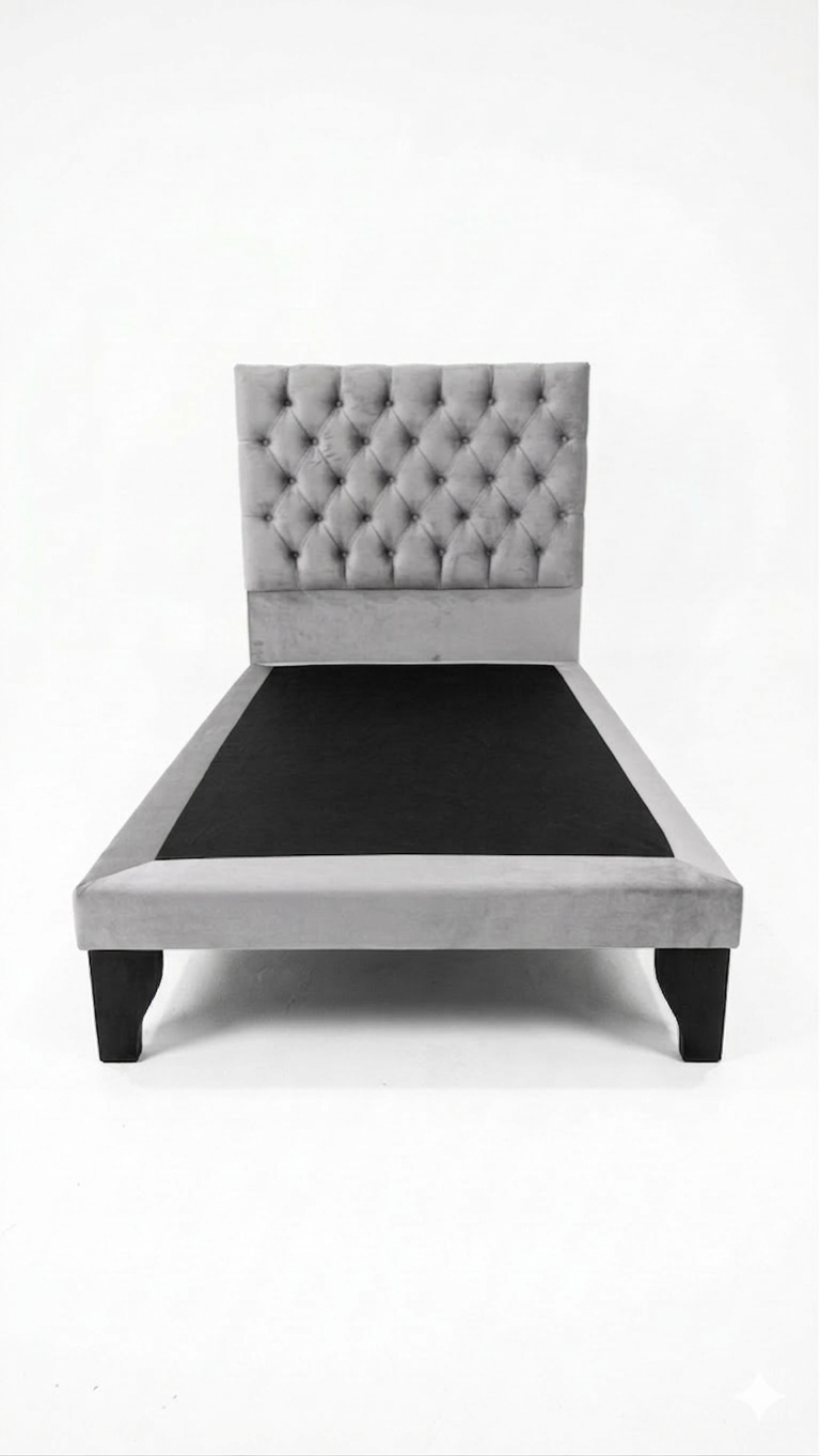 CAMA PLAZA 1 5 CAPITONE GRIS CLARO FELPA-2