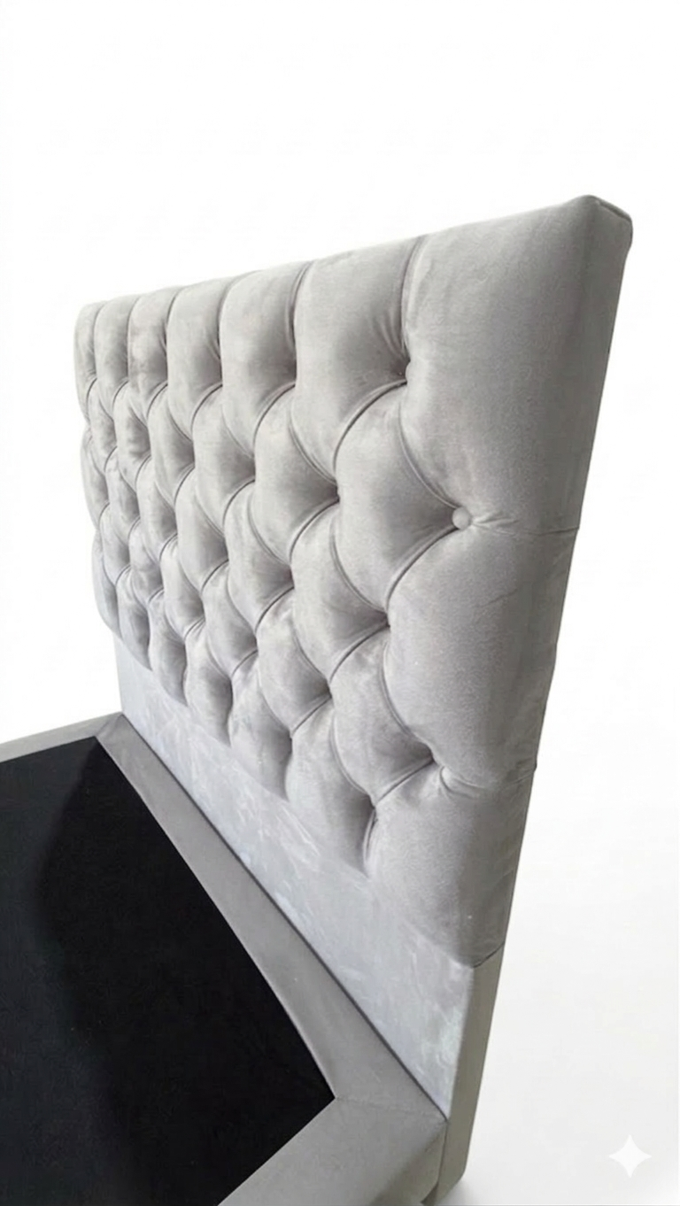 CAMA PLAZA 1 5 CAPITONE GRIS CLARO FELPA-3