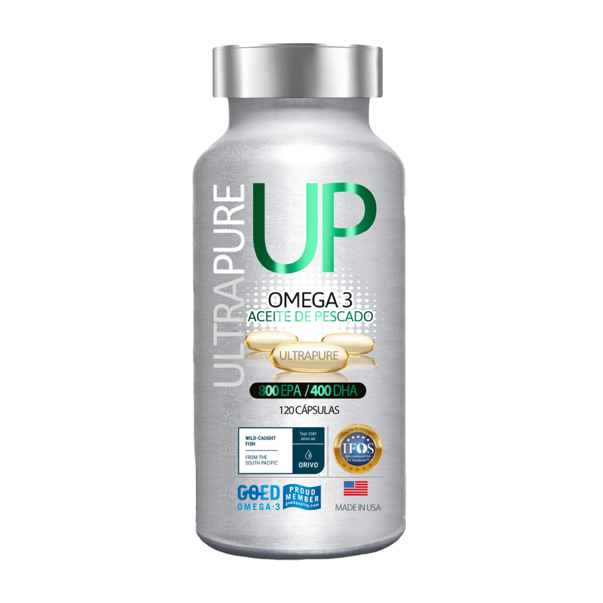 Omega 3 Up Ultrapure 800 EPA y 400 DHA 120 Cápsulas-0