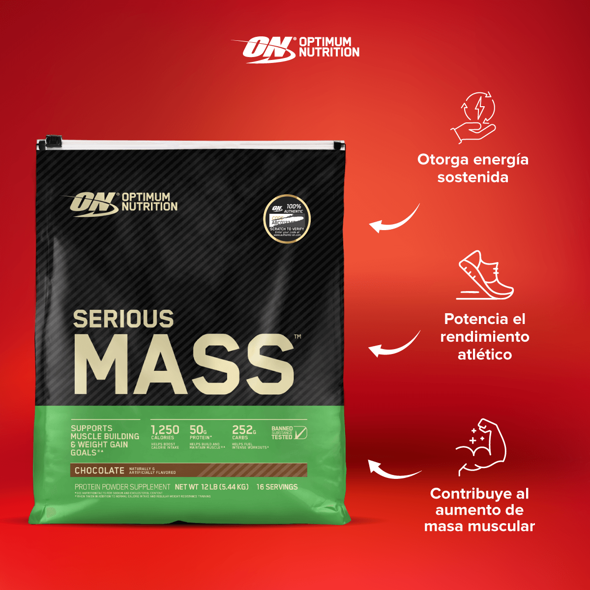 Optimum Nutrition mass gainer Serious Mass 12lb-3