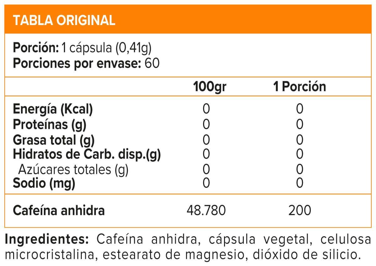 Caffeine 200, Energía (60 caps) - Original-1