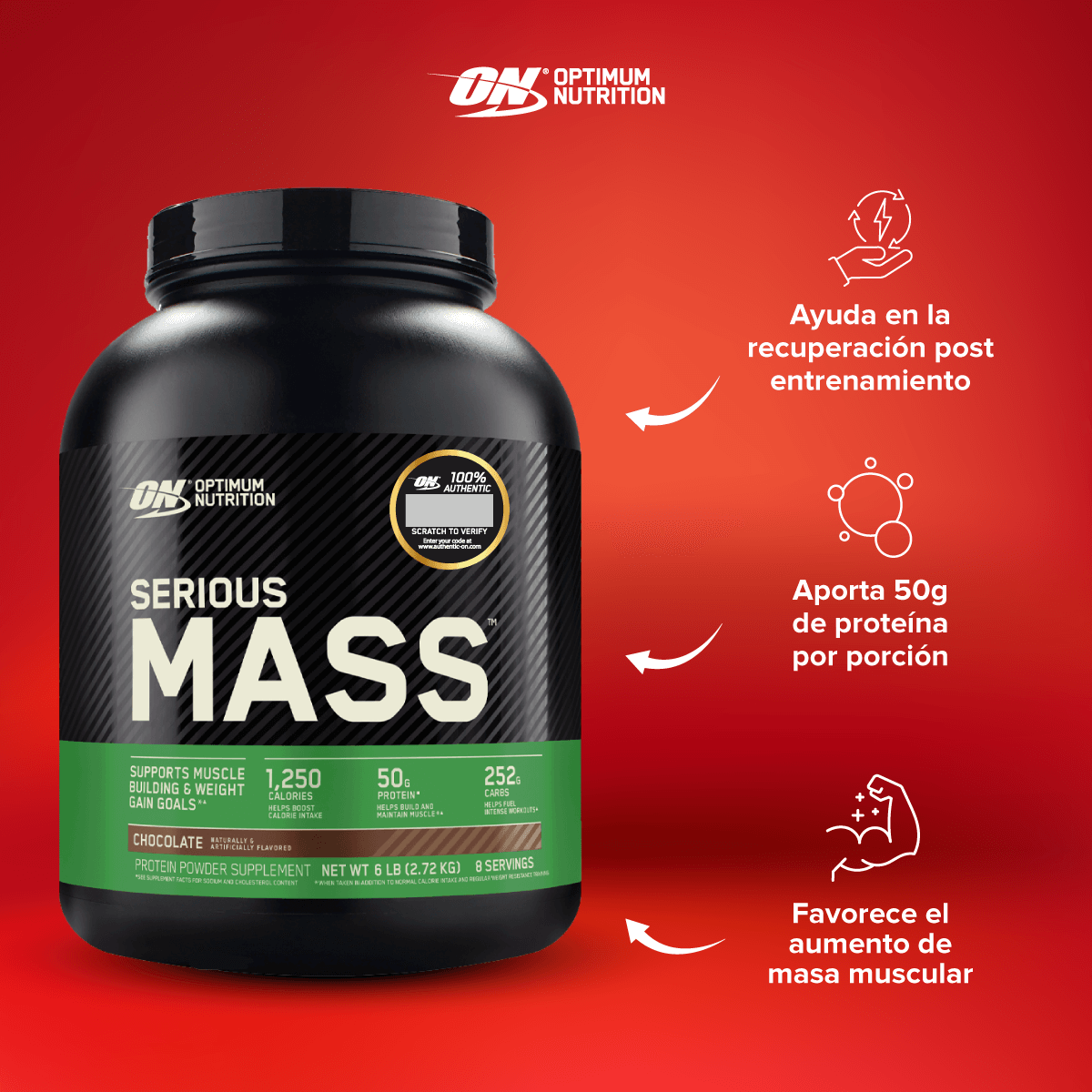 Optimum Nutrition mass gainer Serious Mass 6lb-3