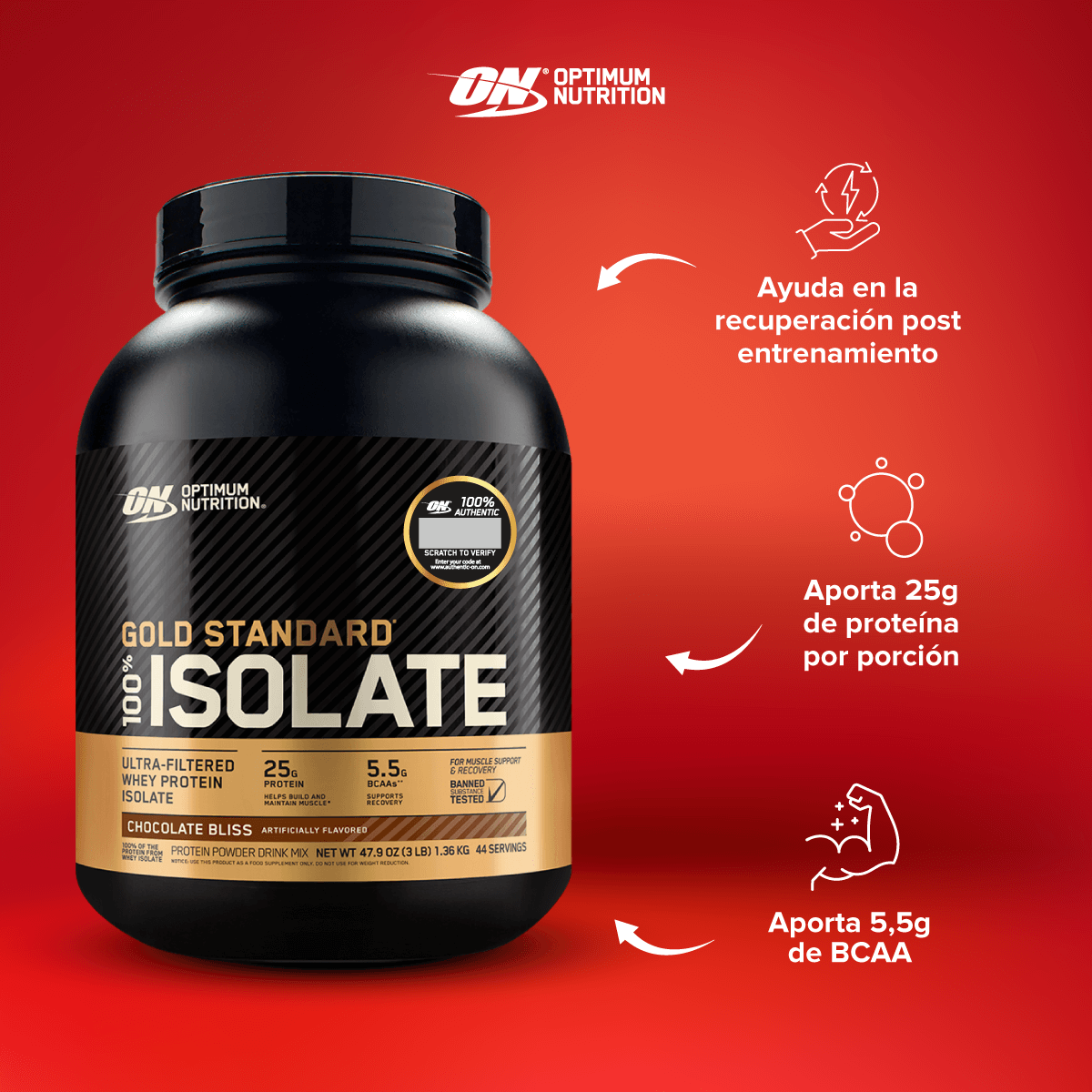 Isolate Gold Standard, Optimum Nutrition Isolate Protein 2.91 Lb-3