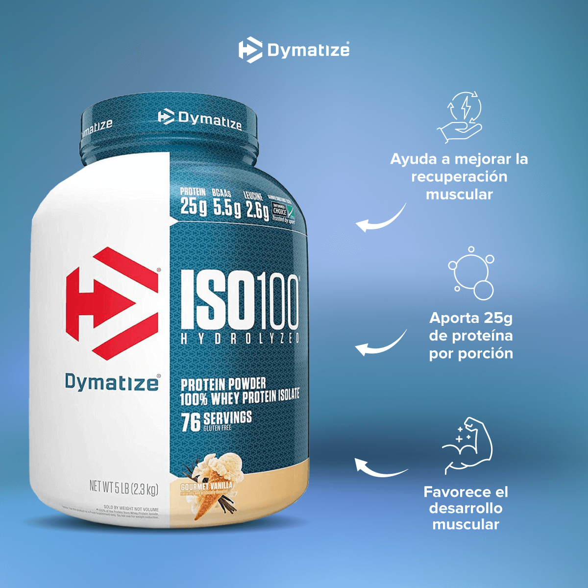 ISO 100, Dymatize Whey Protein 5 Lb, Hidrolizada-2