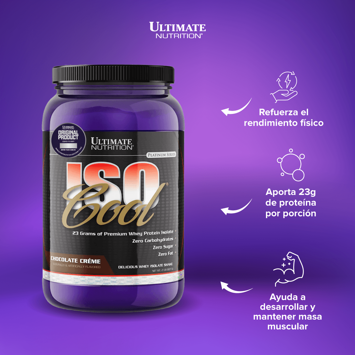 Iso Cool, Ultimate Nutrition Isolate Protein 2 Lb-2