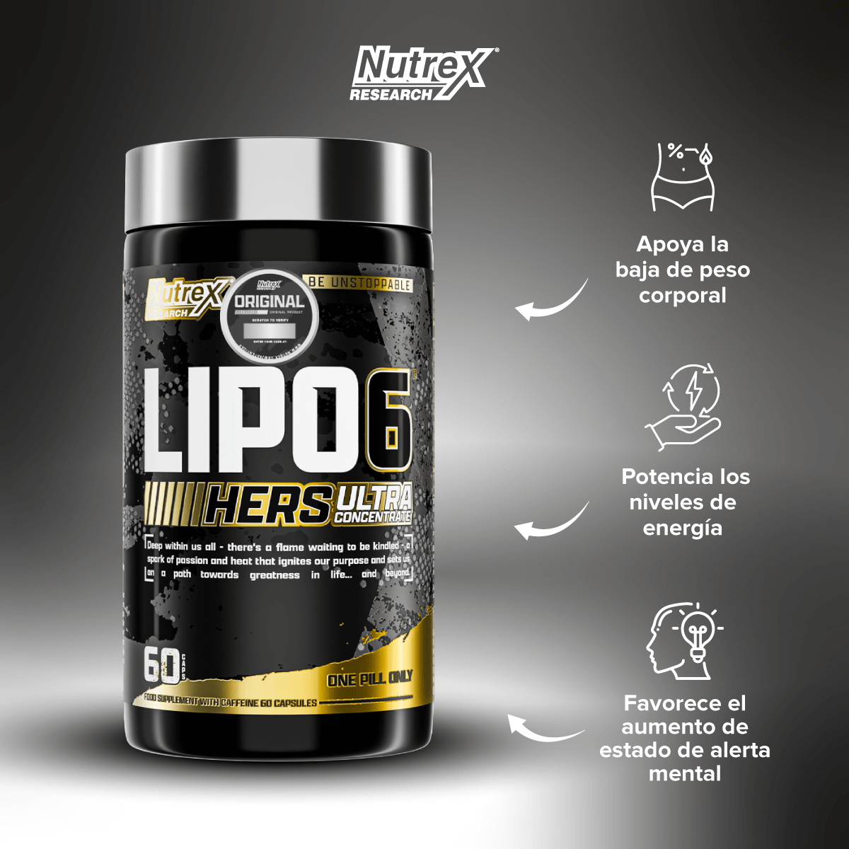 Lipo 6 Black Hers Ultra Concentrate Nutrex quemador de grasa 60 caps-2